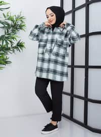 Lumberjack Shirt Tunic With Gusseted Pocket Mint