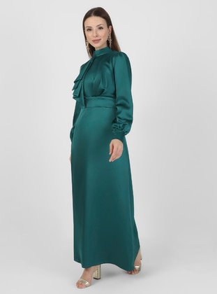 SEMRA AYDIN Emerald Modest Evening Dress