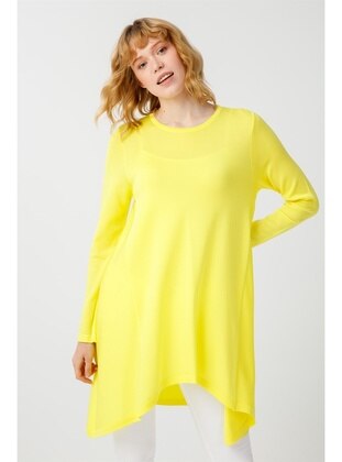 Yellow - Unlined - Knit Tunics - TIĞ TRİKO