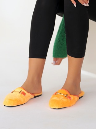 Flat Slippers -  - Home Shoes - Pembe Potin