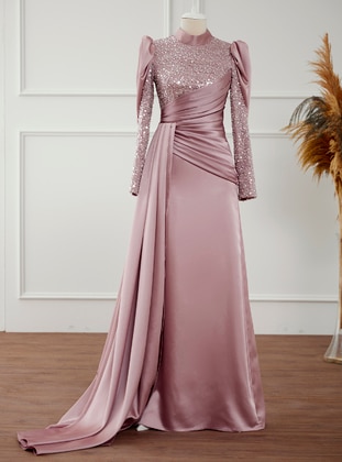 Lavienza Powder Modest Evening Dress