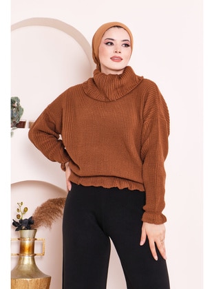 İmaj Butik Brown Knit Sweaters