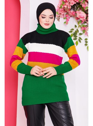 İmaj Butik Green Knit Sweaters