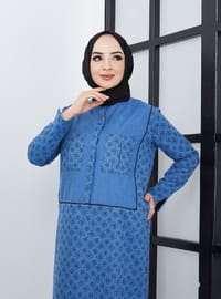 SAHRA AFRA Blue Modest Dress