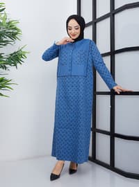 SAHRA AFRA Blue Modest Dress