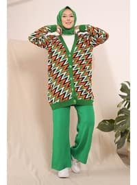  Green Knit Cardigan
