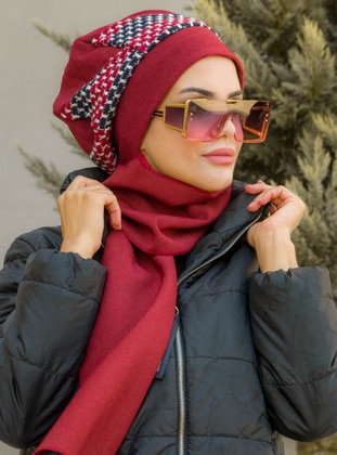Instant Hijab Burgundy Instant Scarf