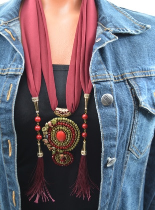 Stoneage Maroon Necklace