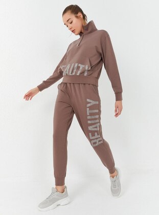 Tommy Life Brown Tracksuit Set