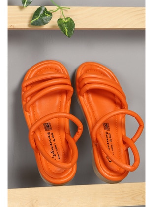 Orange - Sandal - Sandal - Tesettür Dünyası