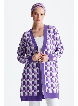 TIĞ TRİKO Purple Knit Cardigan