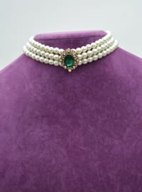 Collier Ras de Cou Perles Blanc
