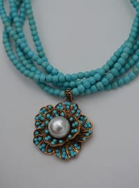 Collier Floral Turquoise