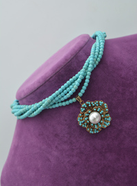 Collier Floral Turquoise