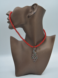 Necklace with Red Beads Red