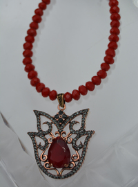 Collier Lotus Rouge