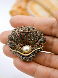 Bronze Muschel Brosche