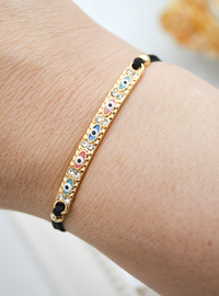 Verstellbares Stein Armband Gold
