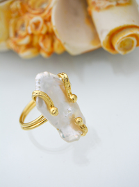 Bague Baroque Réglable Or