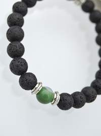 Bracelet Lave et Agate Noir