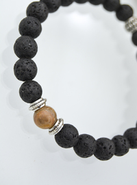 Lava Stone Jasper Bracelet Black