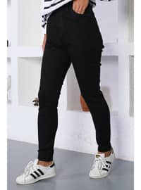 Oversized Denim Pants Black