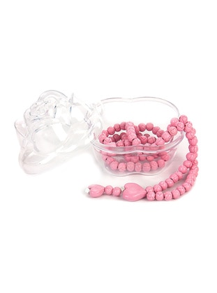 Heart Patterned Rose Scented Rosary Tasbih With Rose Box - Pink