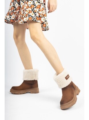 Women Suede Plush Long And Short Boots Boots Tan