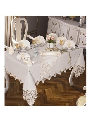 Dowry World Cream Dinner Table Textiles