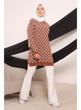 İmaj Butik Brown Knit Tunics