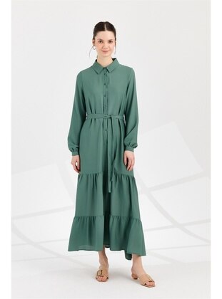 Nihan Green Modest Dress