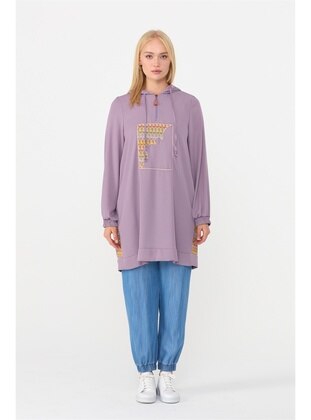 Nihan Lilac Plus Size Tunic