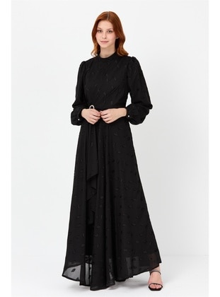 Nihan Black Modest Dress