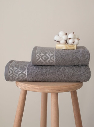 Gold Cotton Gray Towel