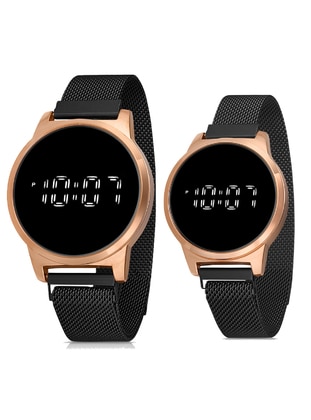 Touch Led Valentine's Special Men Women Couple Watch Black