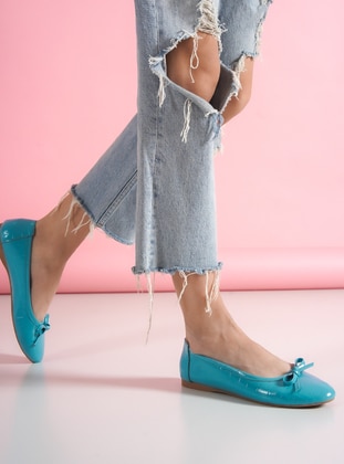 Blue - Blue - Flat - Real Leather - Flat Shoes - Shoescloud