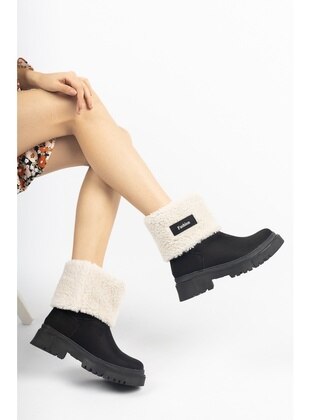 Women Suede Plush Long And Short Boots Boots Black