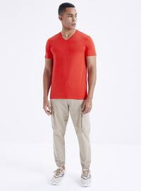 Tommy Life T-shirts pour hommes Orange