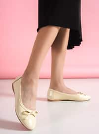 Beige - Beige - Flat - Real Leather - Flat Shoes