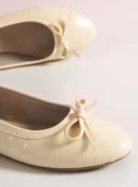 Beige - Beige - Flat - Real Leather - Flat Shoes