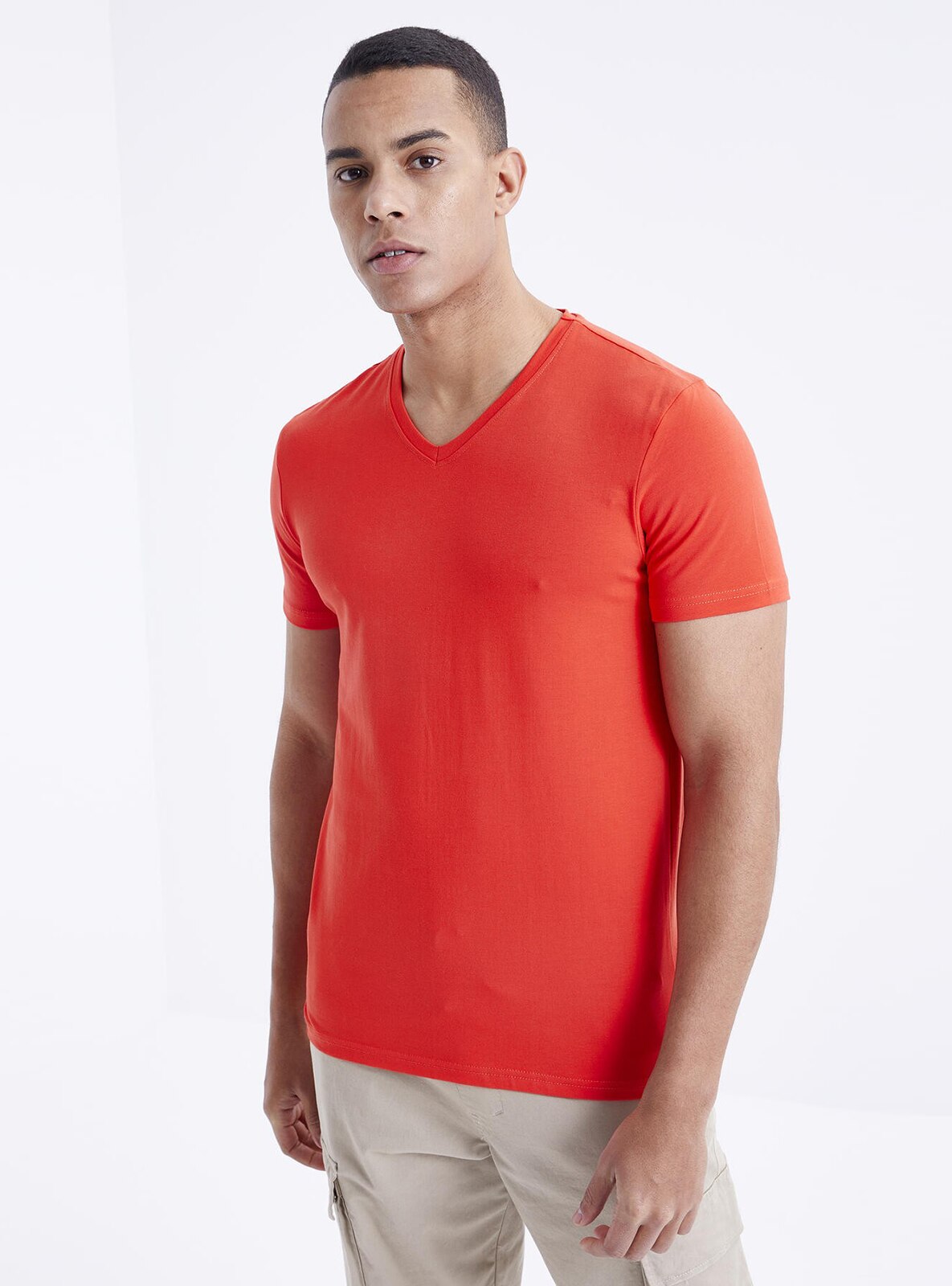 Tommy Life T-shirts pour hommes Orange