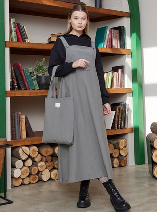 Ceylan Otantik Gray Skirt Overalls