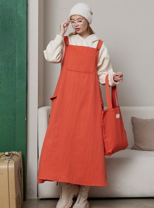 Ceylan Otantik Orange Skirt Overalls