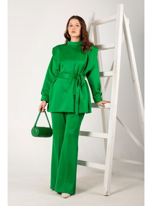 Melike Tatar Green Suit
