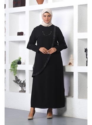 Black - Modest Evening Dress - MODAPİNHAN