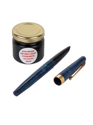 Red Saffron Ink And Navy Blue Color Saffron Pen Set 40 Gr