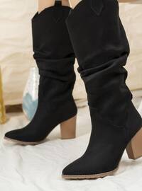 Black - Boot - Boots - MUGGO AYAKKABI