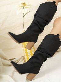 Black - Boot - Boots - MUGGO AYAKKABI