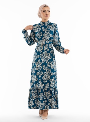 Sevit-Li Indigo Modest Dress