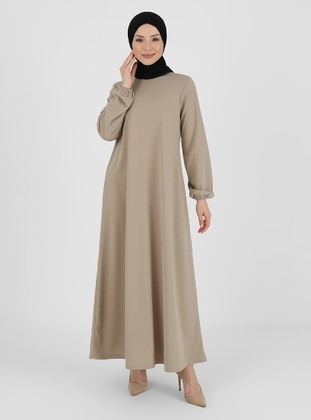 Plain Modest Dress Mink